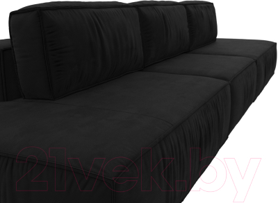 Диван Лига Диванов Прага Лофт Лонг (микровельвет черный)