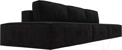 Диван Лига Диванов Прага Лофт Лонг (микровельвет черный)