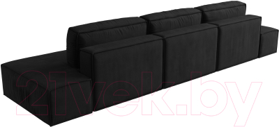 Диван Лига Диванов Прага Лофт Лонг (микровельвет черный)