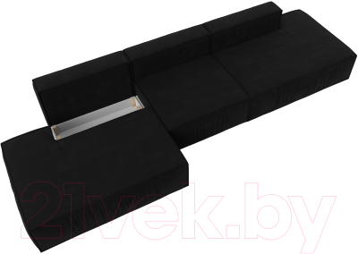 Диван Лига Диванов Прага Лофт Лонг (микровельвет черный)