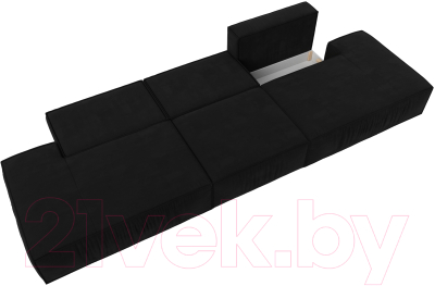 Диван Лига Диванов Прага Лофт Лонг (микровельвет черный)