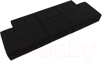 Диван Лига Диванов Прага Лофт Лонг (микровельвет черный)