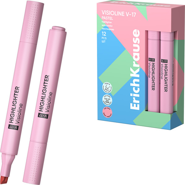 Текстовыделитель Erich Krause Visioline V-17 Pastel / 56021 - фото