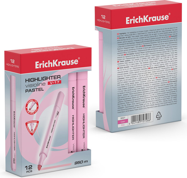 Текстовыделитель Erich Krause Visioline V-17 Pastel / 56021