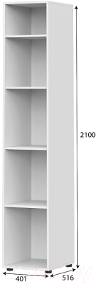 Шкаф-пенал NN мебель Токио (белый текстурный)