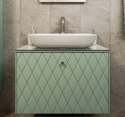 Тумба под умывальник LEVEL Infinity 60 One 70 с двумя ящиками подвесная - фото