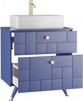 Тумба под умывальник LEVEL Олимпия 56 Four с двумя ящиками подвесная