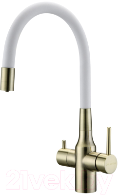 Смеситель Paulmark Salix Sa213419-BRw (бронза/белый) - фото