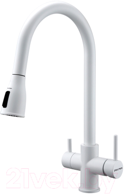 Смеситель Paulmark Lange La214212-431 (белый матовый) - фото