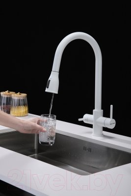 Смеситель Paulmark Lange La214212-431 (белый матовый)