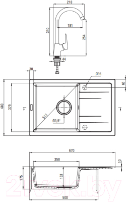 Мойка кухонная Deante Corio ZRCC2113