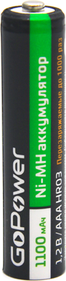 Комплект аккумуляторов GoPower ААА/НR03 Ni-MH 1100мАч / 00-00015316
