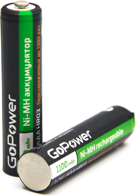 Комплект аккумуляторов GoPower ААА/НR03 Ni-MH 1100мАч / 00-00015316