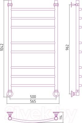 Полотенцесушитель водяной Сунержа Стилье Аксиома-20 100x50 / 00662-1050