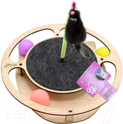 Игрушка-когтеточка Glory Life Круг с шариками / 147270 - фото