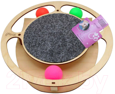 Игрушка-когтеточка Glory Life Круг с шариками / 147260 - фото