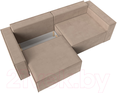 Диван Лига Диванов Куба (велюр бежевый)