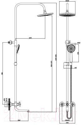 Душевая система со смесителем Diadonna D80-335301