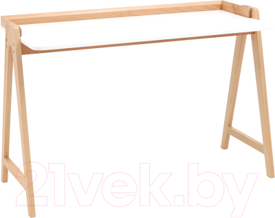 Письменный стол Stool Group Pyramid 118x53 / T-002-P (белый/светлое дерево) - фото