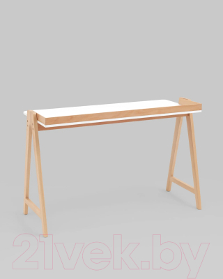 Письменный стол Stool Group Pyramid 118x53 / T-002-P (белый/светлое дерево)