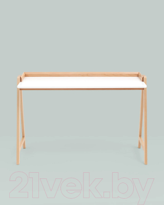 Письменный стол Stool Group Pyramid 118x53 / T-002-P (белый/светлое дерево)
