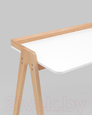 Письменный стол Stool Group Pyramid 118x53 / T-002-P (белый/светлое дерево)