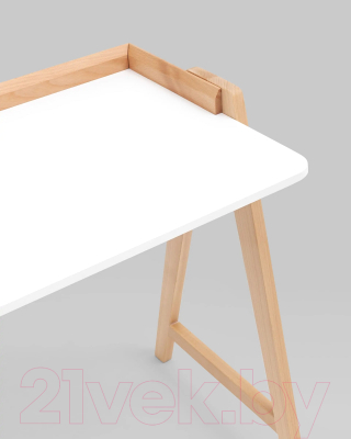 Письменный стол Stool Group Pyramid 118x53 / T-002-P (белый/светлое дерево)