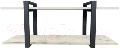 Полка Millwood Настенная 100x30x40 (дуб белый Craft/металл черный) - фото