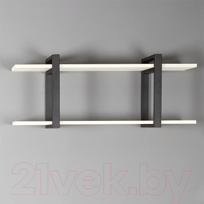 Полка Millwood Настенная 100x30x40 (дуб белый Craft/металл черный)