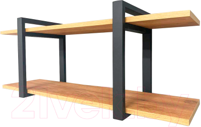 Полка Millwood Настенная 100x30x40 (дуб золотой Craft/металл черный) - фото