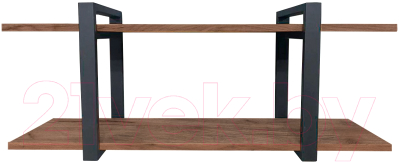 Полка Millwood Настенная 100x30x40 (дуб табачный Craft/металл черный) - фото