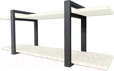 Полка Millwood Настенная 100x30x40 (белый/металл черный) - фото