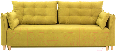Диван KRONES Цезарь 3 (велюр горчично-желтый) - фото