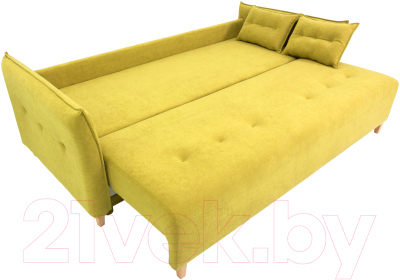 Диван KRONES Цезарь 3 (велюр горчично-желтый)