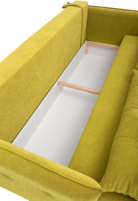 Диван KRONES Цезарь 3 (велюр горчично-желтый)