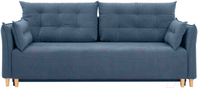 Диван KRONES Цезарь 3 (велюр серо-синий) - фото