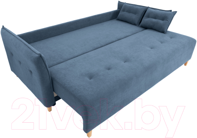 Диван KRONES Цезарь 3 (велюр серо-синий)