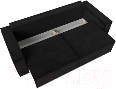 Диван Лига Диванов Куба (велюр черный)