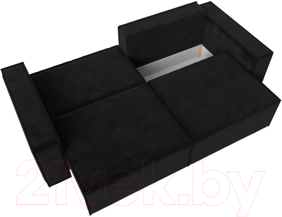 Диван Лига Диванов Куба (велюр черный)