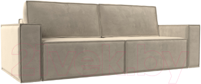 Диван Лига Диванов Куба (микровельвет бежевый) - фото