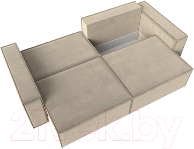 Диван Лига Диванов Куба (микровельвет бежевый)