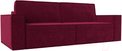Диван Лига Диванов Куба (микровельвет бордовый) - фото