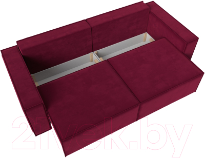 Диван Лига Диванов Куба (микровельвет бордовый)