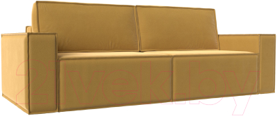 Диван Лига Диванов Куба (микровельвет желтый) - фото