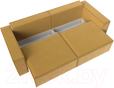 Диван Лига Диванов Куба (микровельвет желтый)