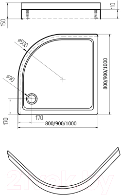 Душевой поддон Aquatek DPA-0000002 (без сифона)