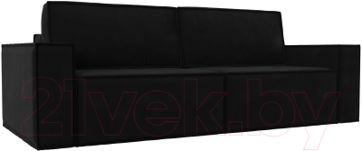 Диван Лига Диванов Куба (микровельвет черный) - фото