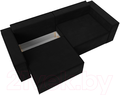 Диван Лига Диванов Куба (микровельвет черный)