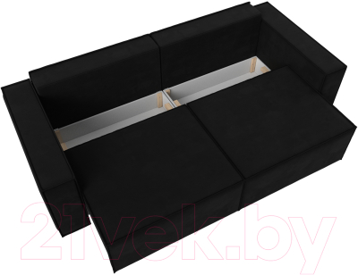 Диван Лига Диванов Куба (микровельвет черный)