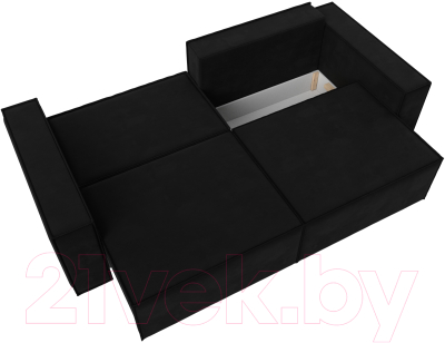 Диван Лига Диванов Куба (микровельвет черный)